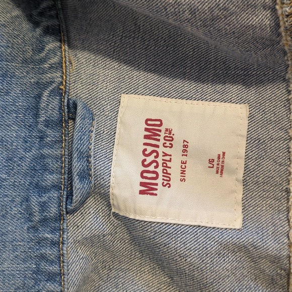 Moosimo supply Co faded denim blue jean jacket size large - Picture 3 of 7